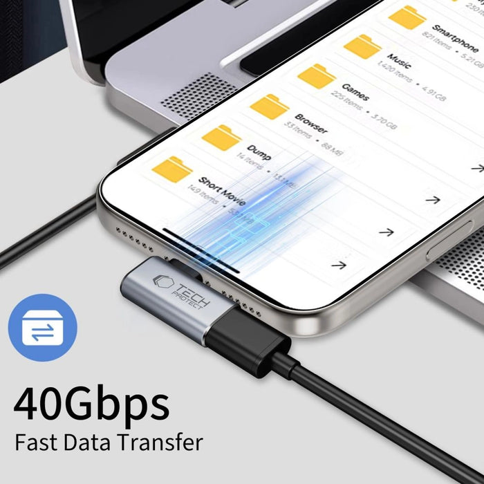 Tech-Protect Ultraboost AA01 USB-C ъглов адаптер - сив