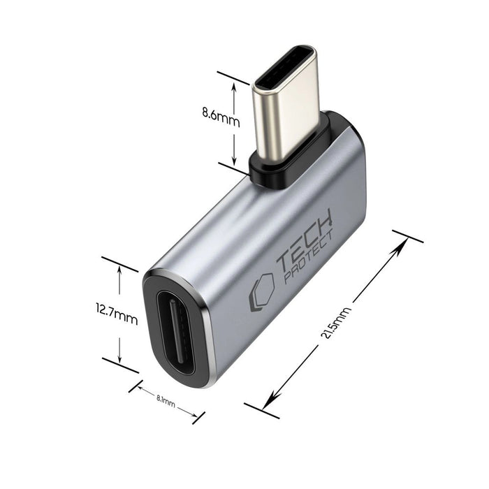 Tech-Protect Ultraboost AA01 USB-C ъглов адаптер - сив