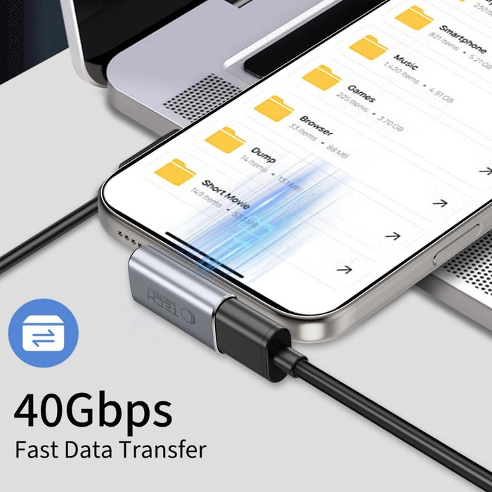 Tech-Protect Ultraboost AA03 USB-C ъглов адаптер - сив