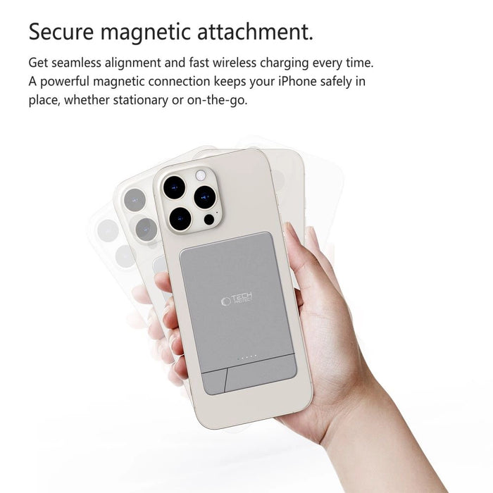 Преносима батерия Powerbank Tech-Protect PB14 LifeMag MagSafe 5000 mAh - сив