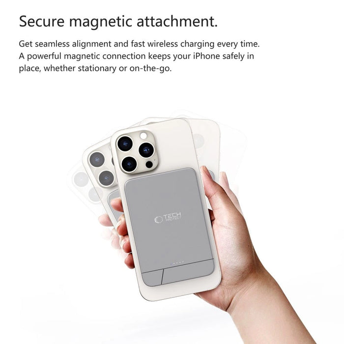 Преносима батерия Powerbank Tech-Protect PB14 LifeMag MagSafe 10000 mAh - сив