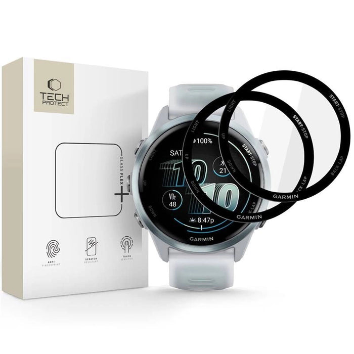 Tech-Protect Glass Flex+ Hybrid Glass 2-пакет за Garmin Forerunner 570 42 мм - черен
