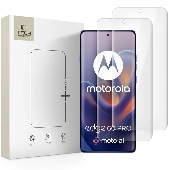 Tech-Protect Glass UV+ 2 пакета закалено стъкло Motorola Edge 60 Pro - прозрачно