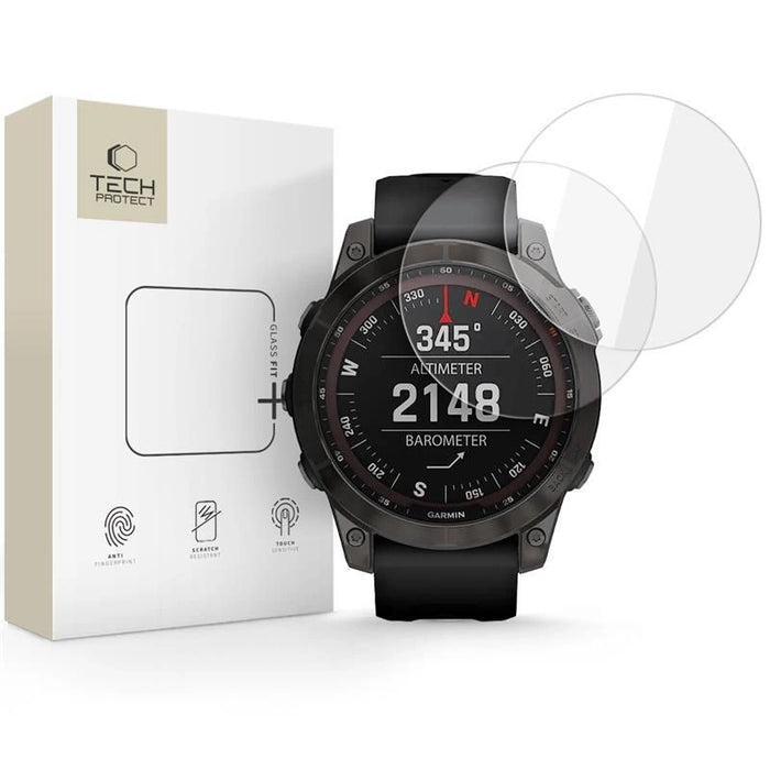 Tech-Protect Glass Fit+ 2 пакета закалено стъкло за Garmin Fenix 7X / 7X Pro - прозрачно
