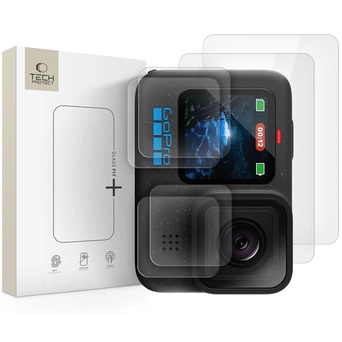 Tech-Protect Glass Fit+ 2 пакета закалено стъкло за GoPro Hero 9 / 10 / 11 / 12 - прозрачно