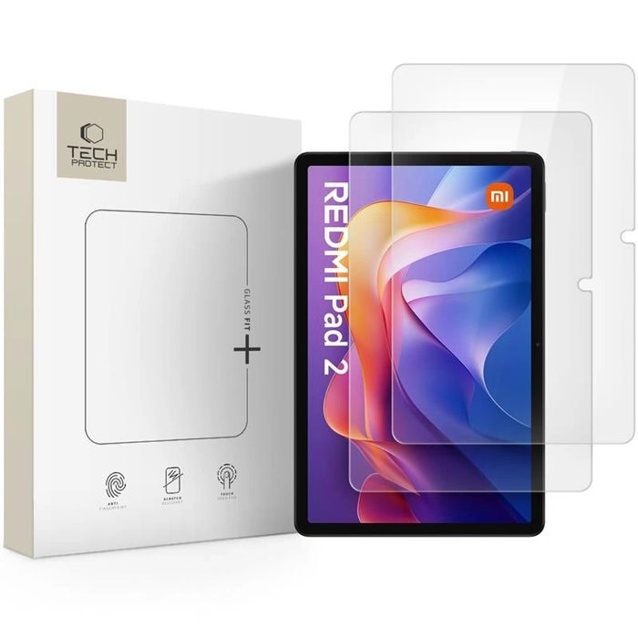 Закалено стъкло Tech-Protect Glass Fit+ 2-pack за Xiaomi Redmi Pad 2 11.0 / SE 11.0 - прозрачно