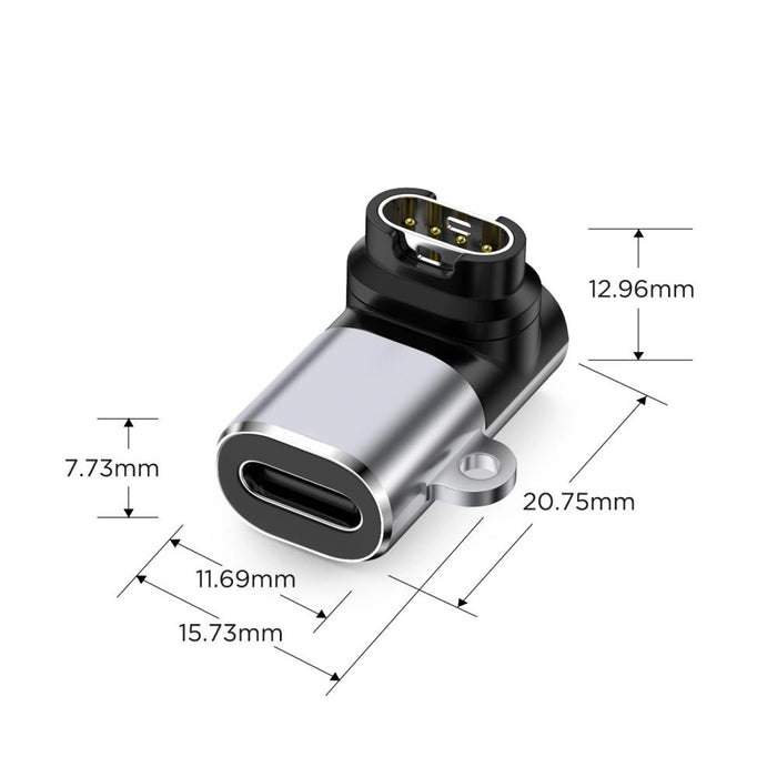 Tech-Protect Ultraboost USB-C ъглов адаптер за часовник Garmin - сив