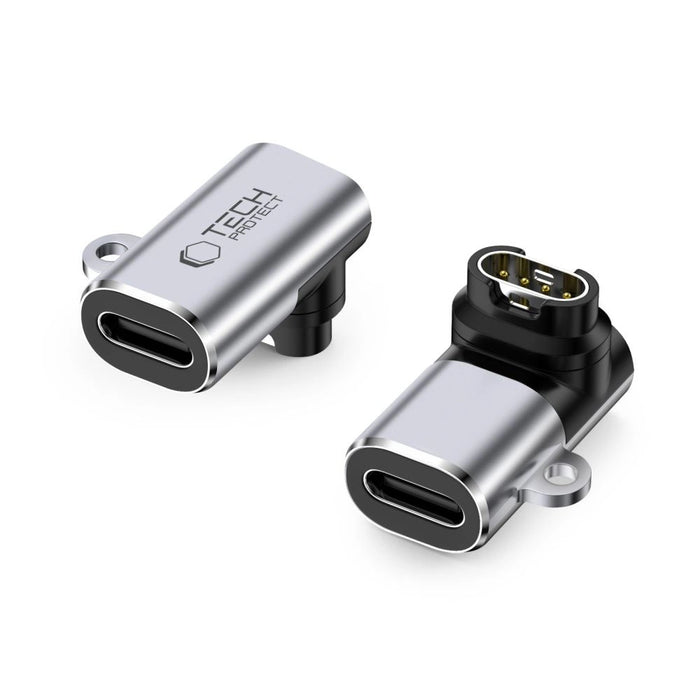Tech-Protect Ultraboost USB-C ъглов адаптер за часовник Garmin - сив