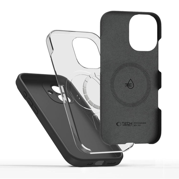 Силиконов калъф Tech-Protect MagSafe за iPhone 17 - черен