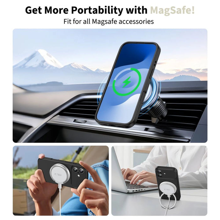 Силиконов калъф Tech-Protect MagSafe за iPhone 17 - черен