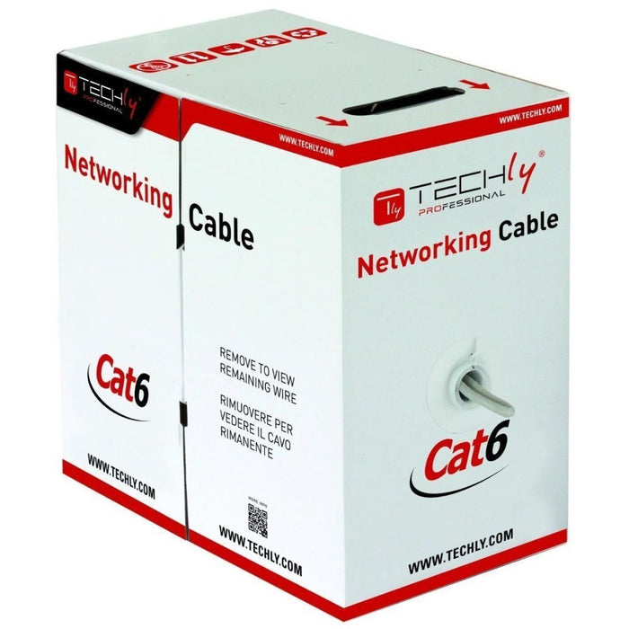 Techly ITP-C6F-FL мрежов кабел Сив 305 m Cat6 F/UTP (FTP)