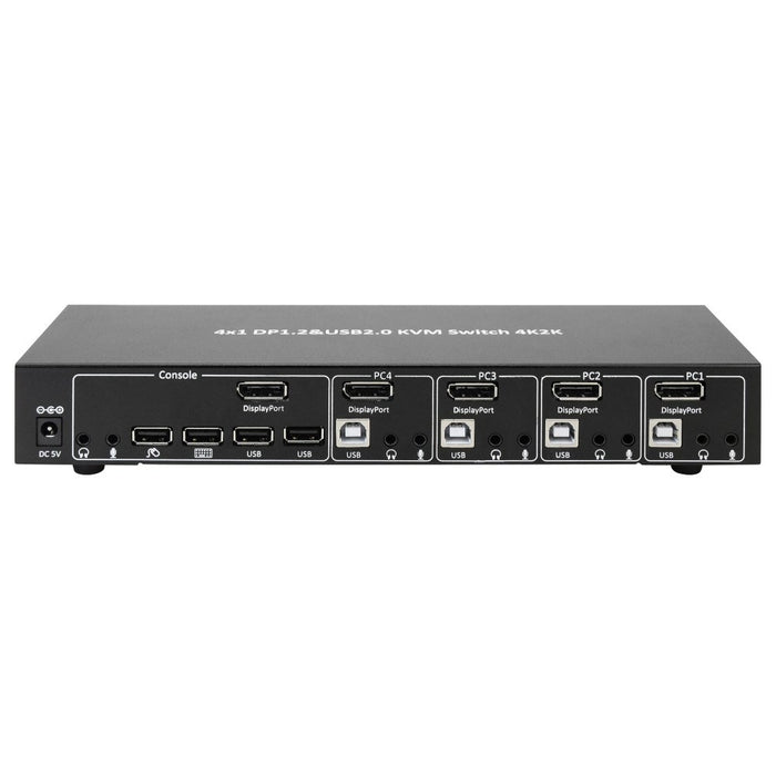 Techly IDATA DP-KVM4 KVM превключвател Рак монтаж черен