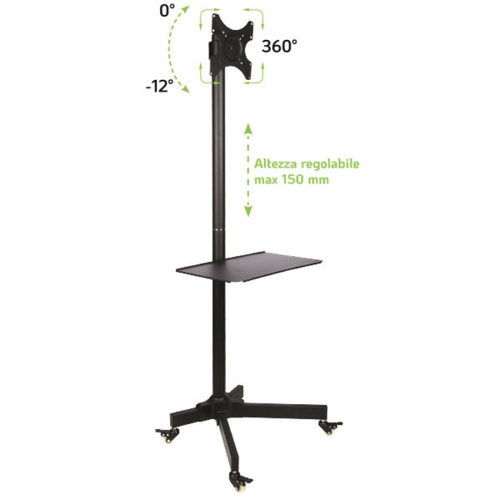 Techly Trolley Floor Stand LCD/LED/Plasma TV Stand 19"-37"