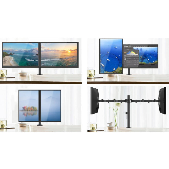 Стойка за бюро Techly 13-27" за 2 монитора със скоба" ICA-LCD 482-D