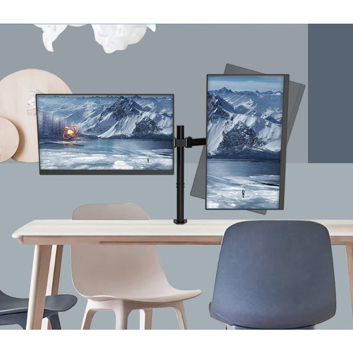 Стойка за бюро Techly 13-27" за 2 монитора със скоба" ICA-LCD 482-D
