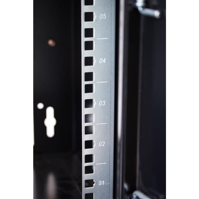 Techly 19" стенен мрежов шкаф 9U дълбочина 450 черен сглобен I-CASE ER-1009B45
