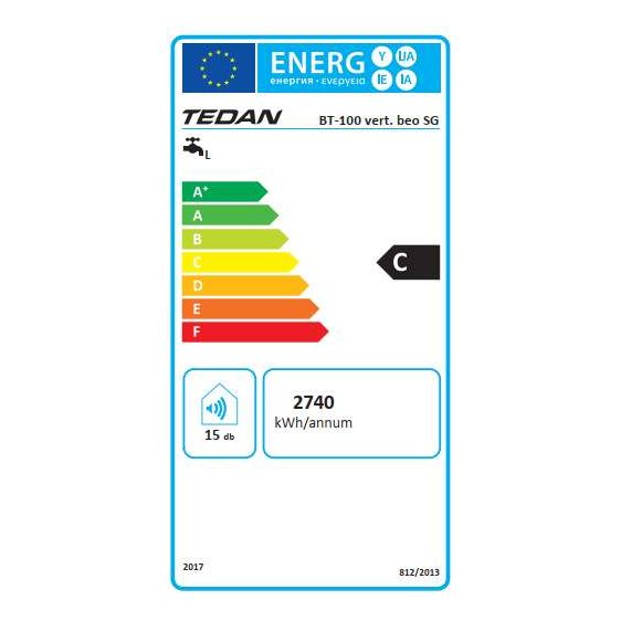 Бойлер TEDAN Klassa INOX 100 литра, вертикален, неръждаем, 2 kW