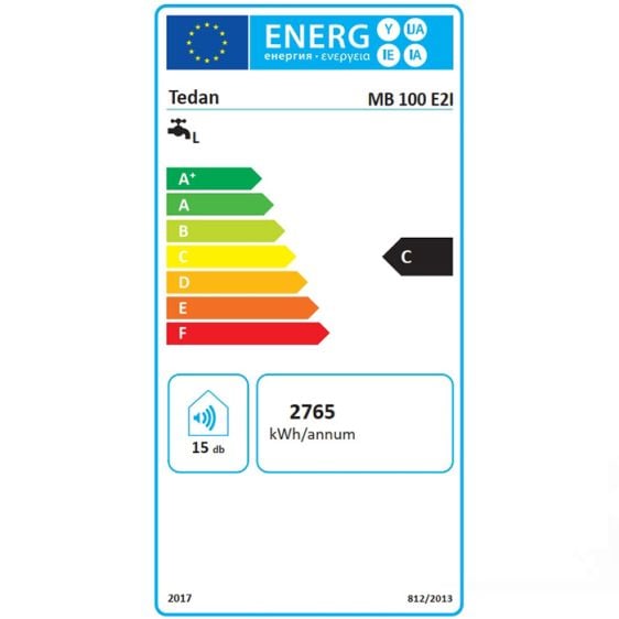 Бойлер TEDAN Hydra Pro INOX 100 литра, вертикален, неръждаем, 2 kW