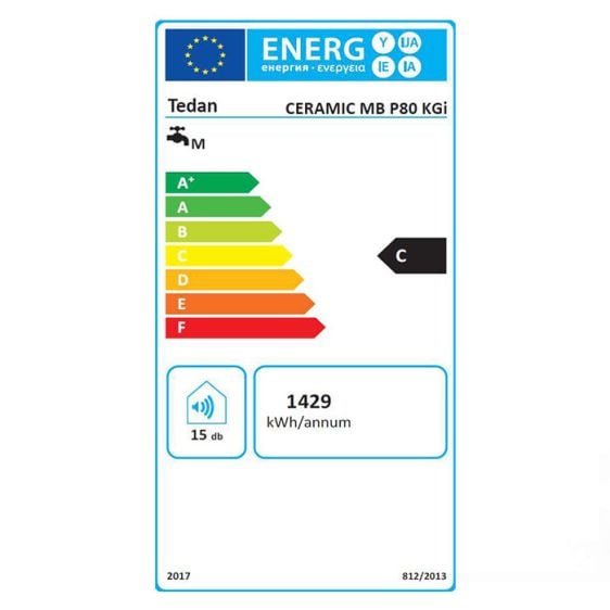 Бойлер TEDAN Ceramic Pro INOX 80 литра, вертикален, неръждаем, 2.1 kW