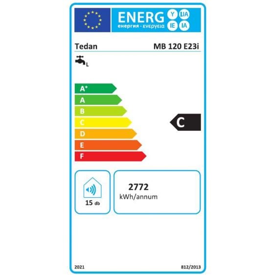 Бойлер TEDAN Digital Pro inox 120 литра, вертикален, неръждаем, 3 kW