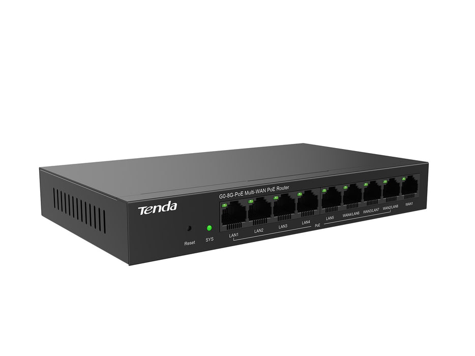 Tenda G0-8G-PoE кабелен рутер Gigabit Ethernet черен