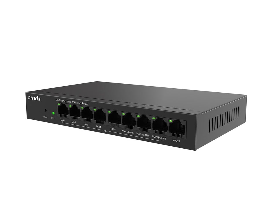 Tenda G0-8G-PoE кабелен рутер Gigabit Ethernet черен