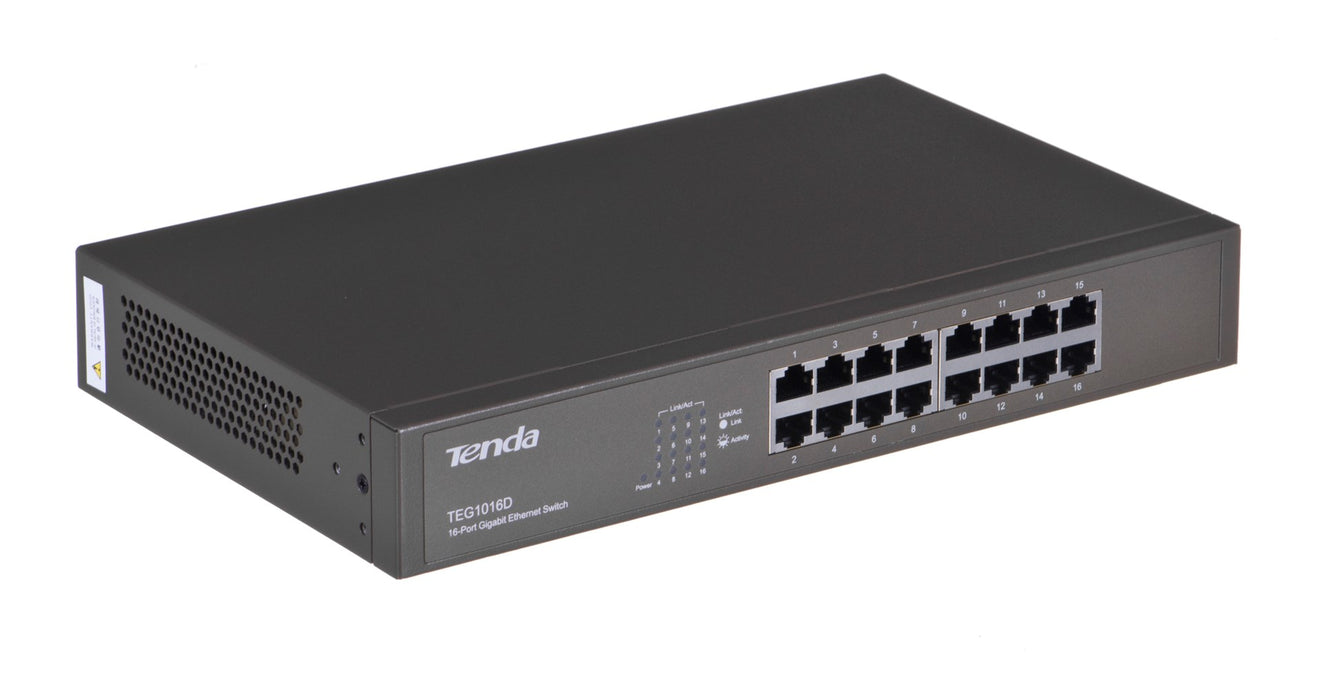 Tenda 16-портов гигабитов Ethernet суич неуправляем син