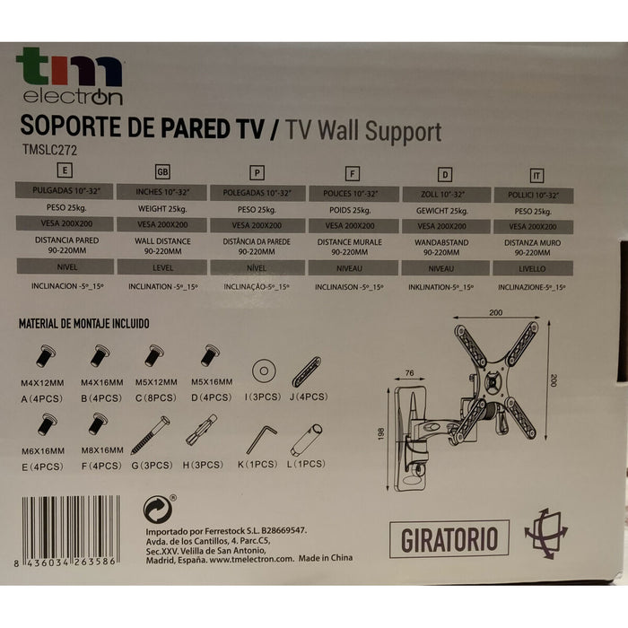 Поставка за телевизор TM Electron 25 kg 10"-32"