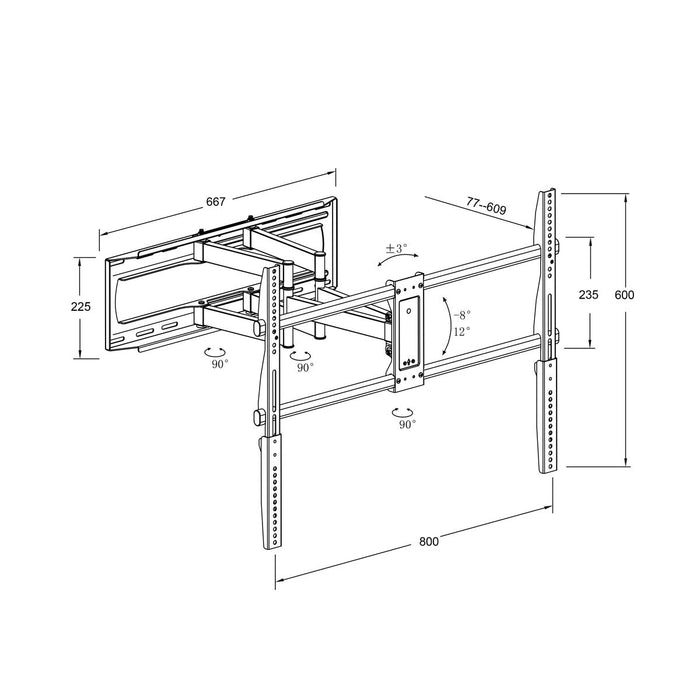 Поставка за телевизор TM Electron 90" 70 Kg