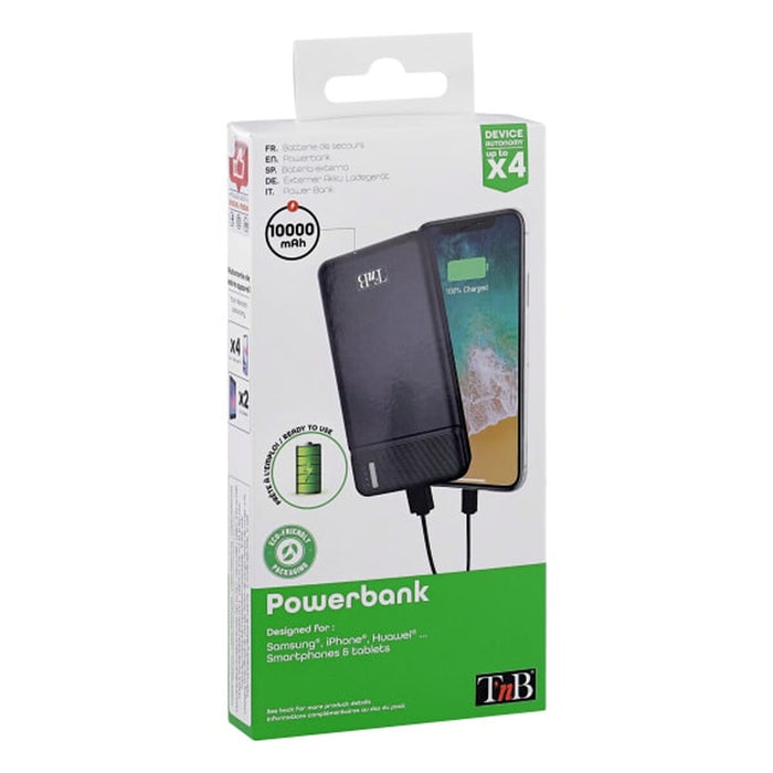 Преносима батерия Powerbank T'NB PBU10000 Черен 10000 mAh