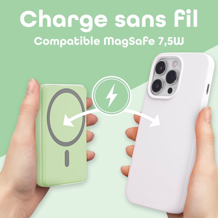 Преносима батерия Powerbank T'NB PBUMAG5GR 5000 mAh Зелен Magsafe
