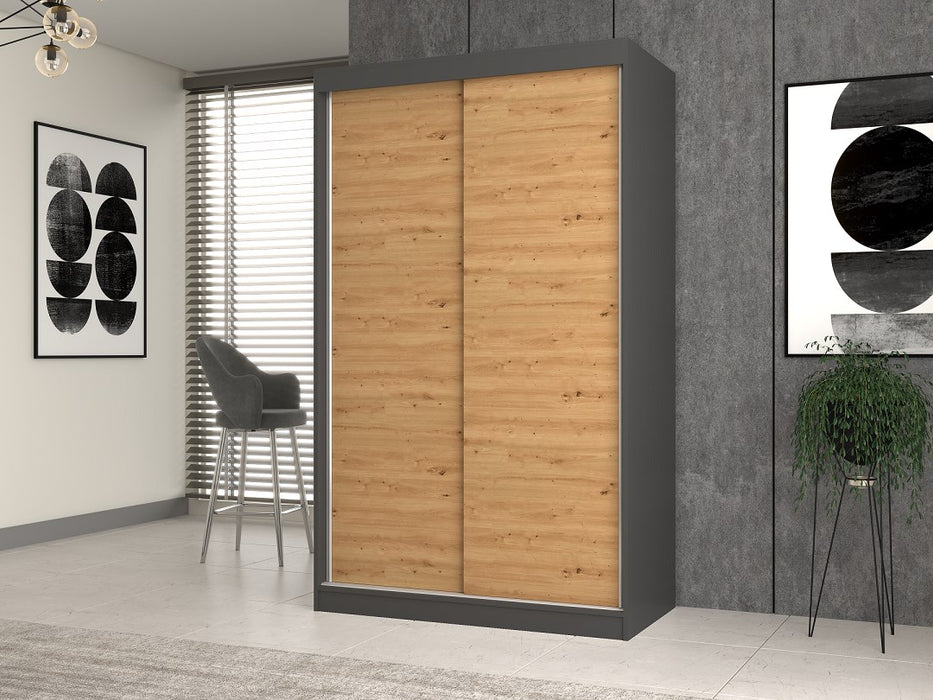Topeshop IGA 120 ANT/ART B гардероб/дрешник за спалня 7 рафта 2 врати(и)