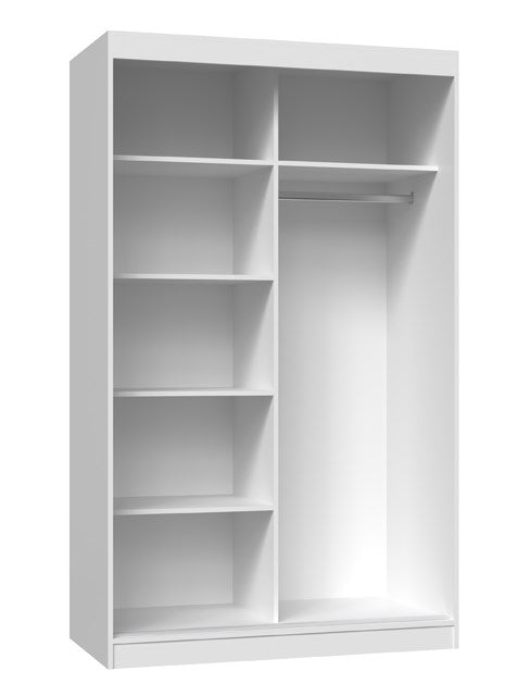 Topeshop IGA 120 BIEL A KPL гардероб/килер за спалня 7 рафта 2 врати Бял