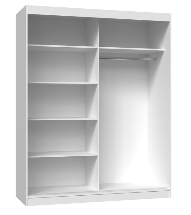 Topeshop IGA 160 BIEL B KPL гардероб/килер за спалня 7 рафта 2 врати Бял
