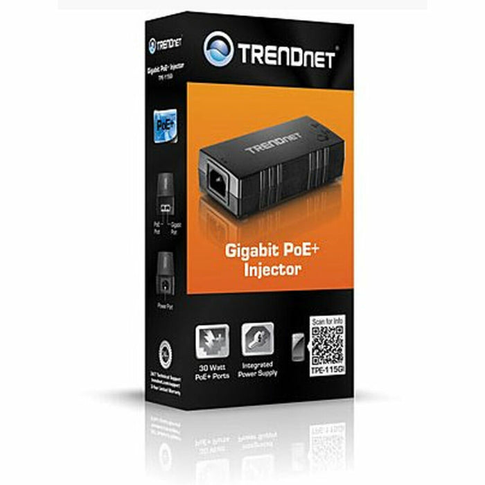 PoE инжектор Trendnet TPE-115GI            Черен