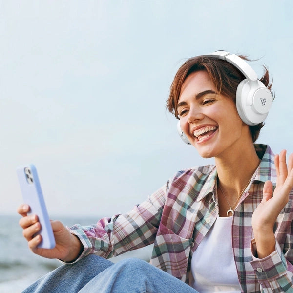 Безжични слушалки Tronsmart SOUNFII Q20S Hybrid ANC с активно шумопотискане - бели