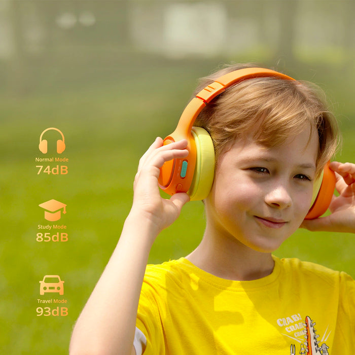 Безжични слушалки Tronsmart KH03 с ANC, за деца, безопасни - оранжеви