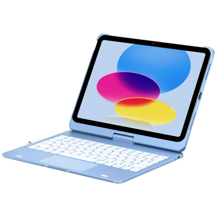 Калъф Typecase Flexbook Touch с клавиатура за iPad 11" (A16) 2025 / iPad 10.9" 2022, светлосин