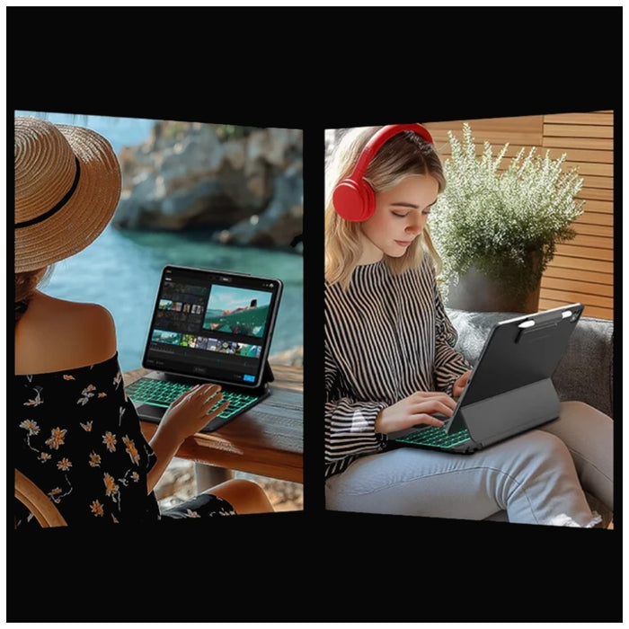Калъф Typecase Edge с клавиатура за iPad Air 11" M2 2024 / M3 2025 / M4 2026, тихоокеански син