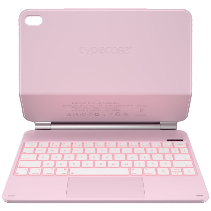 Калъф Typecase Edge с клавиатура за iPad 11" (A16) 2025 / iPad 10.9" 2022, розов