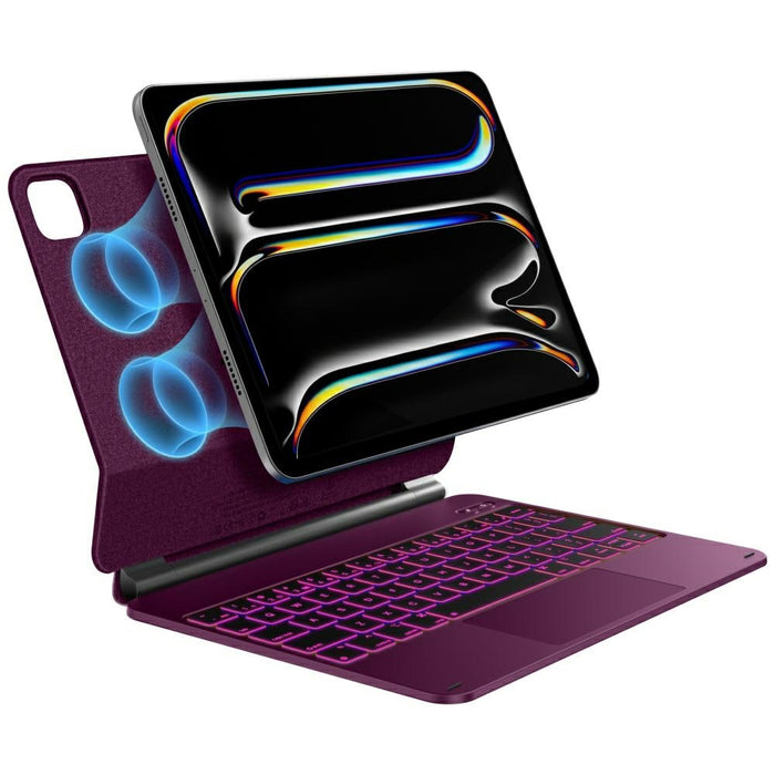 Калъф Typecase Edge с клавиатура за iPad Pro 11" 2024/2025, малинов