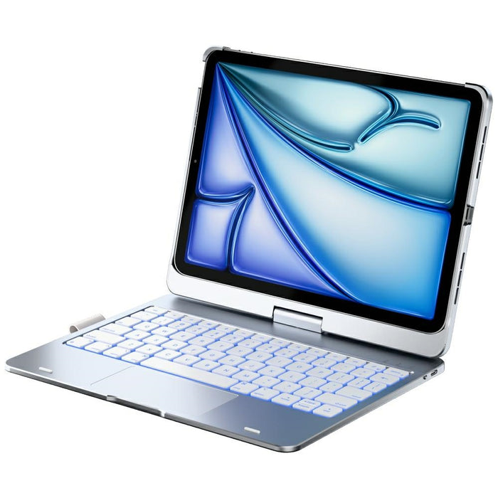 Калъф Typecase Flexbook Touch с клавиатура за iPad Air 11" M2 2024 / M3 2025 / M4 2026, сребърен