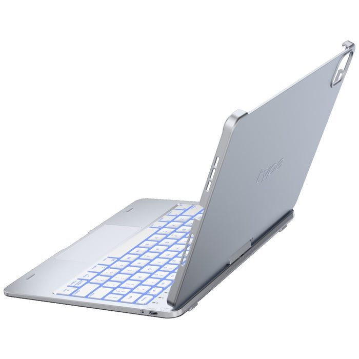 Калъф Typecase Flexbook Touch с клавиатура за iPad Pro 11" M4 2024 / M5 2025, сребърен