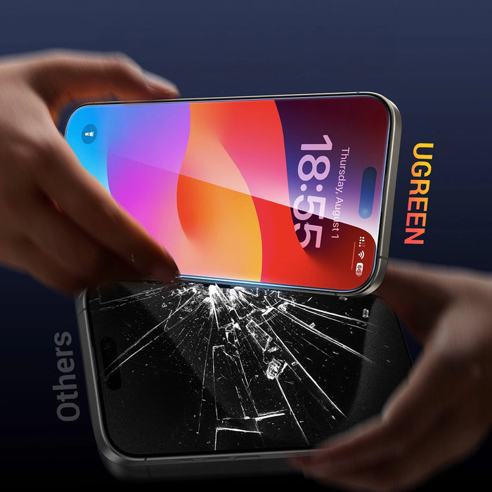 Ugreen SP629 закалено стъкло с монтажна рамка за iPhone 16 Pro (2 бр.)