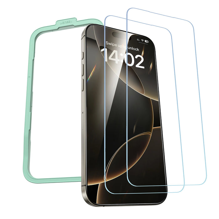 Ugreen SP629 закалено стъкло с монтажна рамка за iPhone 16 Pro (2 бр.)