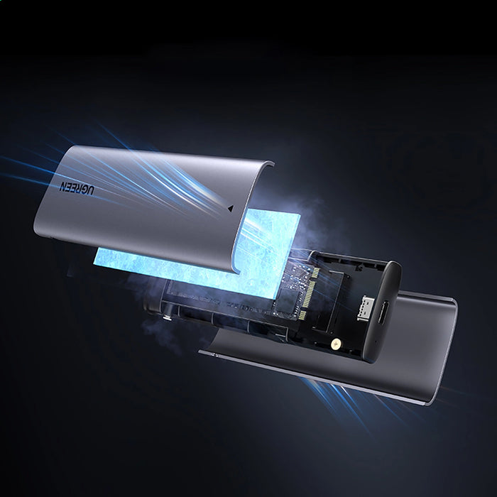 Кутия Ugreen CM767 M.2 NVMe/SATA SSD диск - сребрист