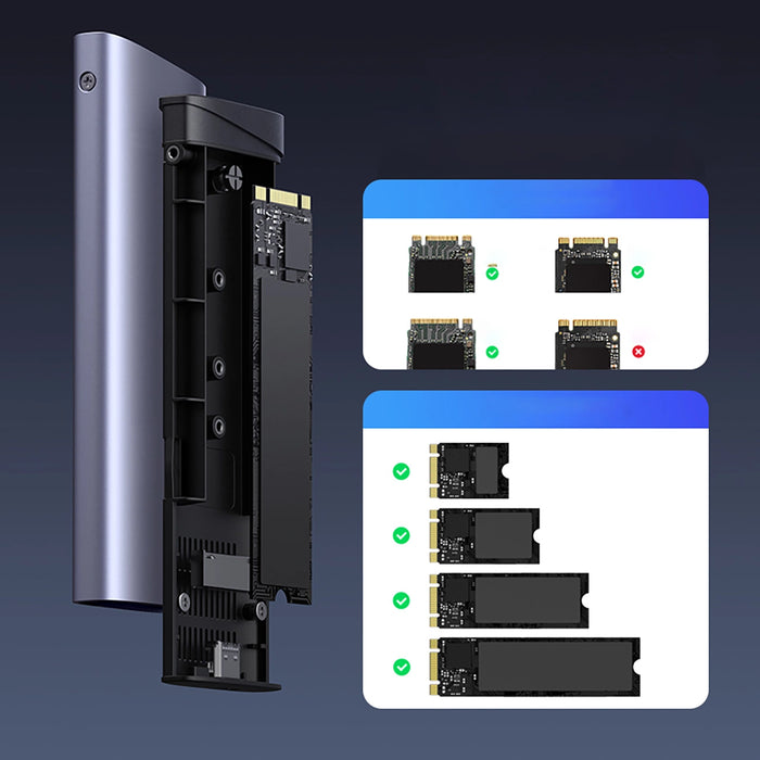 Кутия Ugreen CM767 M.2 NVMe/SATA SSD диск - сребрист