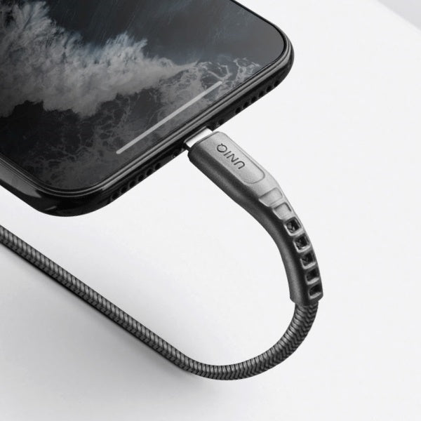 UNIQ Kabel MFI Flex Lightning кабел, сив
