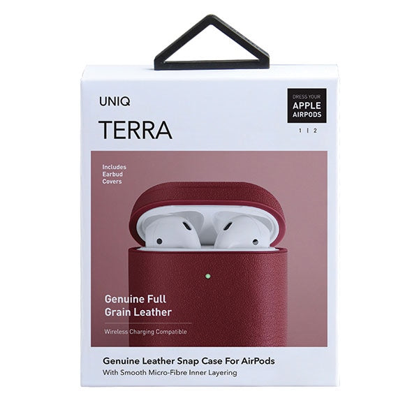 Кожен калъф UNIQ Terra за AirPods 1/2 gen., червен
