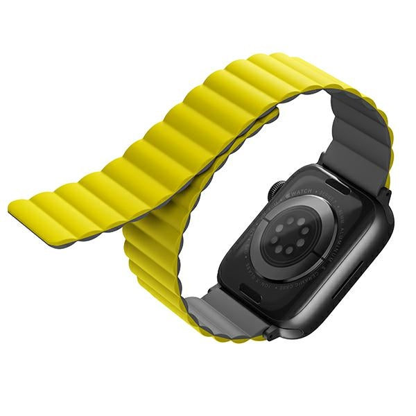 Каишка UNIQ Revix Reversible Magnetic за Watch Series 1/2/3/4/5/6/7/8/SE/SE2/Ultra 42/44/45, жълто-сива